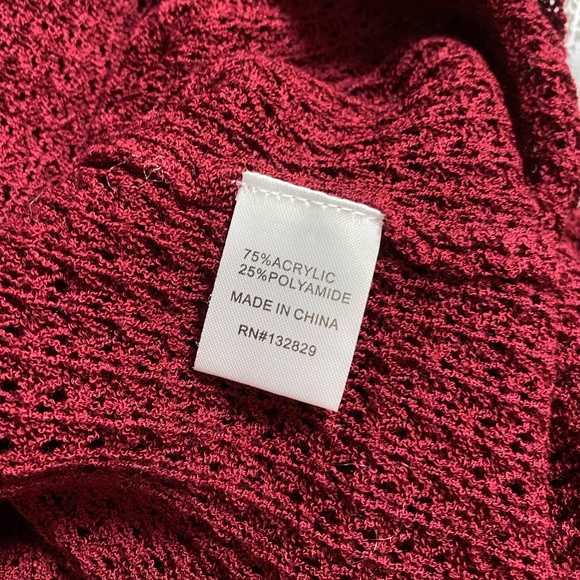 Superdown Channing Knot Front Sweater Oxblood S - Picture 8 of 9